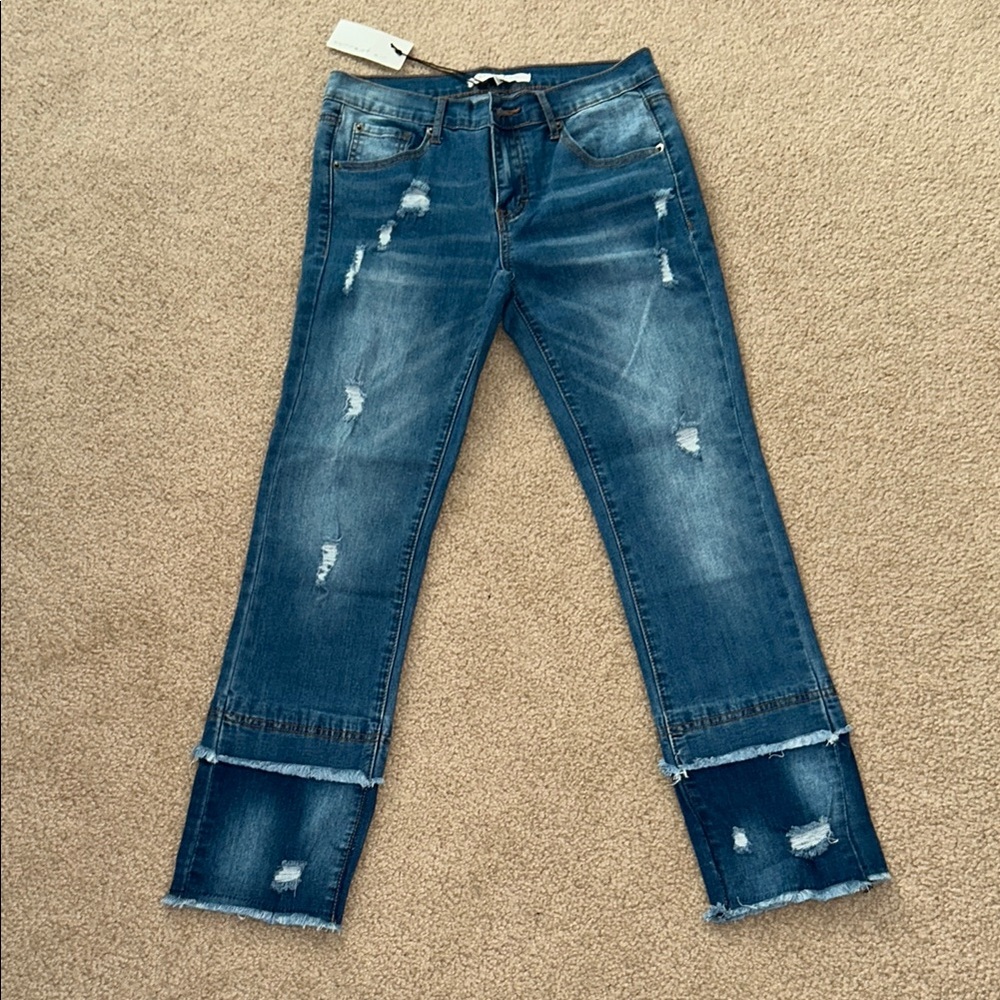 BRAND NEW Women's Distressed Blue Jeans